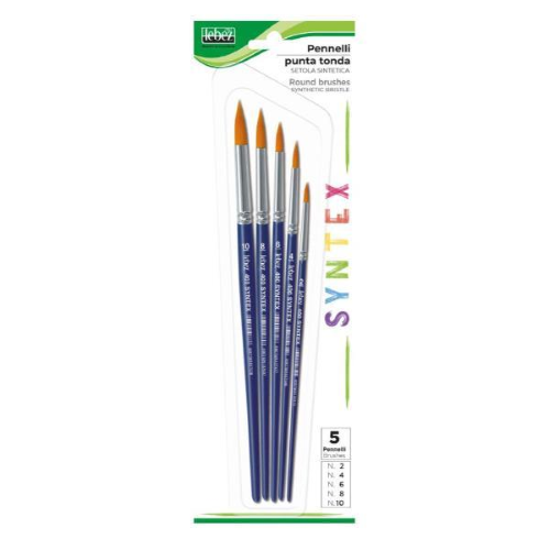 LEBEZ PENNELLO SYNTEX TONDO MISURE ASSORTITE CONF 5 Pz.